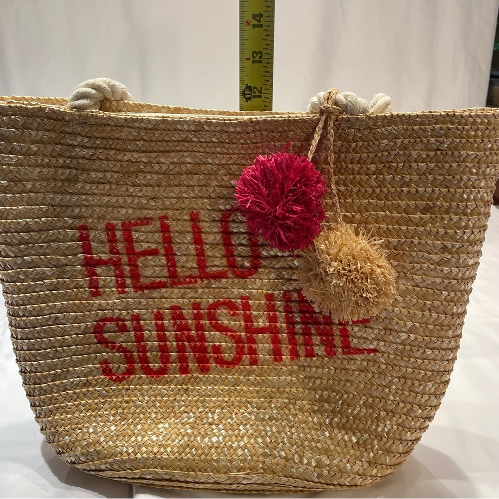 Disney x Junk Food Hello Sunshine Straw Tote Bag‎ Summer Beach Travel Casual - Picture 8 of 11